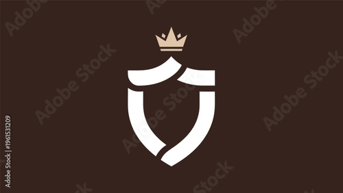 Photos Abstract shield icon with crown