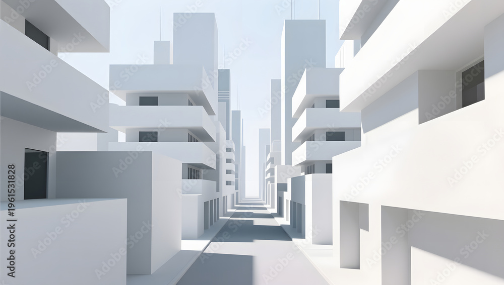 Fototapeta premium Abstract future city architecture showing infinite space