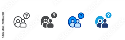 Introspective Analysis icon multiple style collection. Vector illustration.