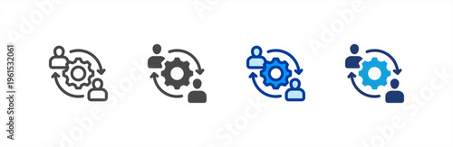 Lean Management icon multiple style collection. Vector illustration.