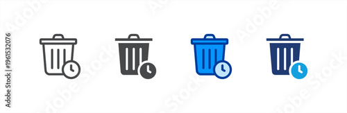 Waste Time Reduction icon multiple style collection. Vector illustration.