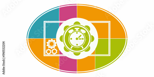 A colorful circular logo featuring a steampunk turtle illustration