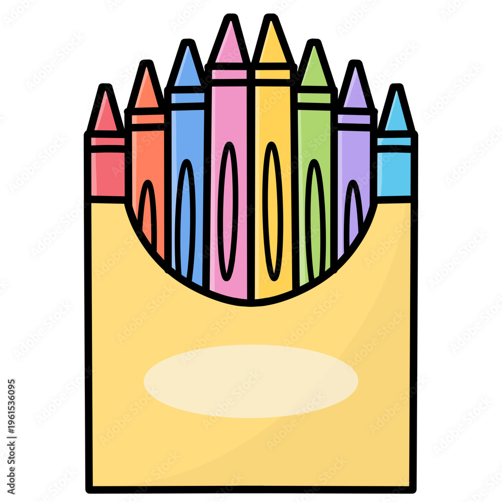 Obraz premium Illustration of a box crayons 