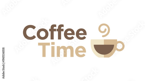 Coffee Time Illustration with Cup Design.