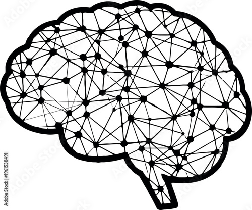 Brain network diagram illustration