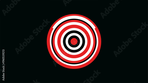Concentric circles target design on a black background for visual focus.