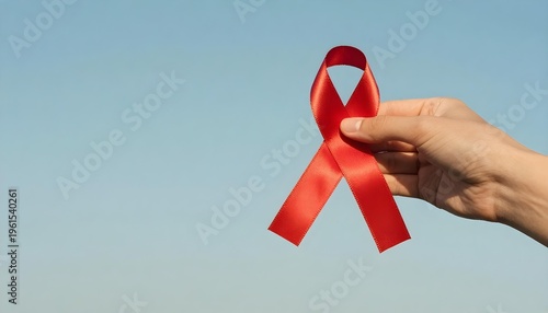 A hand grips a red ribbon representing stroke awareness, emphasizing brain health and support for survivors and caregivers