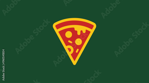 Delicious Pizza Slice on a Green Background - A Culinary Delight.