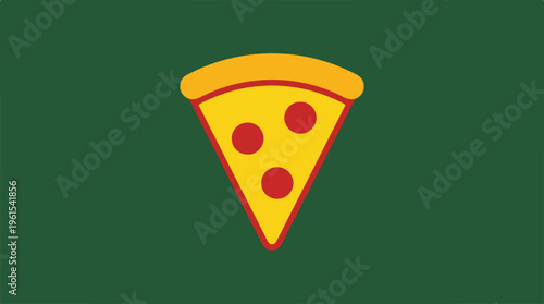 Delicious Pizza Slice on Green Background - Culinary Delight.