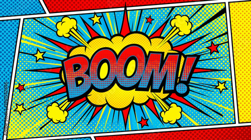 Comic Boom Speech Bubble Explosion Effect.