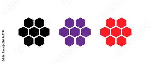 Bild auf Leinwand Hexagonal clusters composed of smaller hexagons in different colors