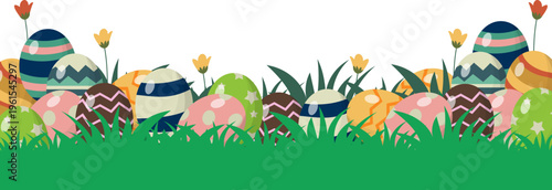 Easter Eggs Hunt Border