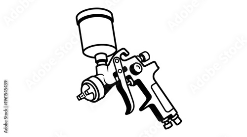 Professional Paint Spray Gun Airbrush Tool for Automotive and Industrial Use, isolated white background