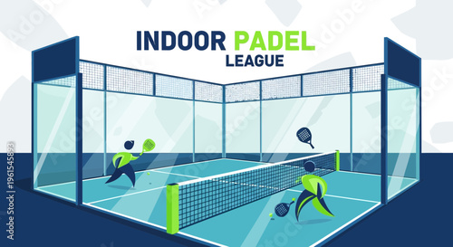 Indoor Padel League Graphic For Sports Promotion And Events