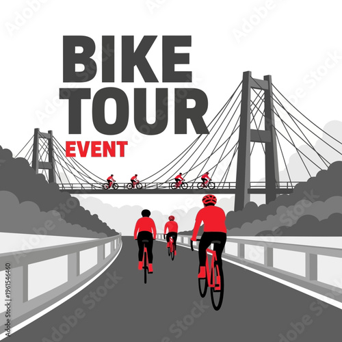 Invigorating Bicycle Tour Event: Riders Embark on Scenic Bridge Crossing and Thrilling Ride