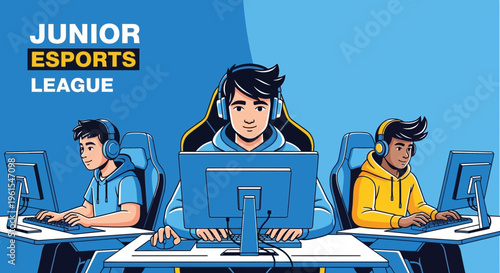 Junior Esports League Players Competing In Digital Arena