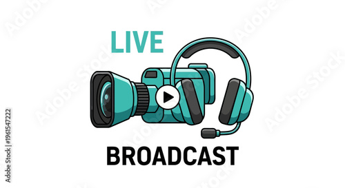 Live Broadcast Video Production Icon Equipment Ready For Stream