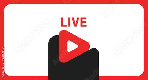 Live Streaming Play Button Icon Broadcasting Now Symbol Dynamic Broadcast Graphics