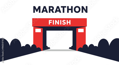Marathon Finish Line Archway Celebration Event Achievement Victory