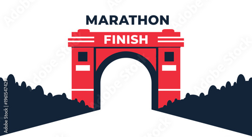 Marathon Finish Line Archway Iconic Sporting Event Milestone Celebration
