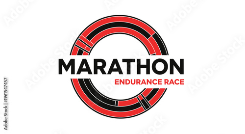 Marathon Endurance Race Circular Graphic With Bold Text