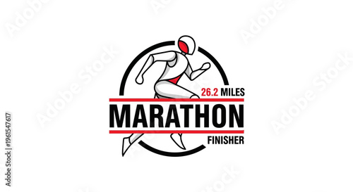 Marathon Runner Finisher 26.2 Miles Athletic Achievement Emblem