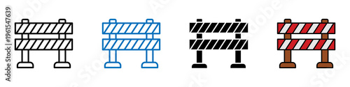 Roadblock multi - style icon design concept	