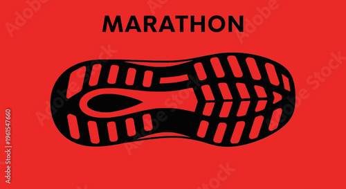 Marathon Runner Shoe Sole Graphic Design Iconic