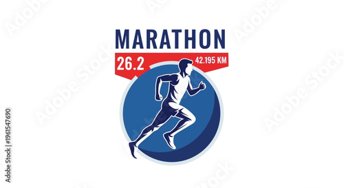 Marathon Runner Silhouette: Emblem Representing Endurance, Sports, and Physical Achievement