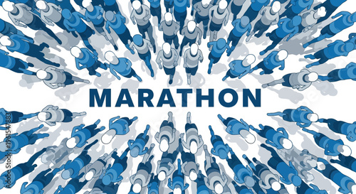 Mass Participation Marathon Race Event With Dynamic Runner Crowd Illustrating Endurance Competition