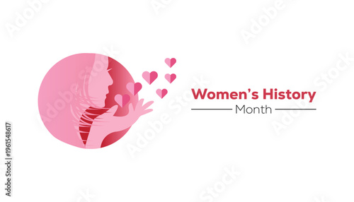 Women's History month is observed every year in March. Holiday, poster, card and background vector illustration design.