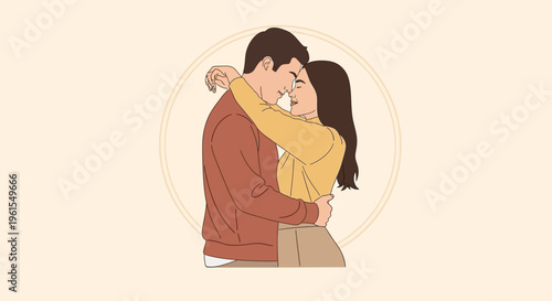 Couple Embrace Love Relationship Moment.