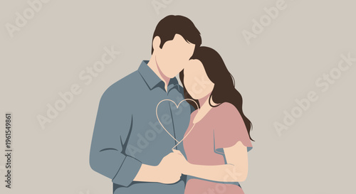 Loving Couple Embrace Each Other.