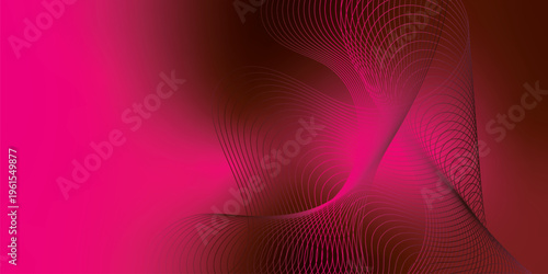 Bright DeepPink and marron glowing ribbons flowing upward from a dark shadowy base across a subtle grainy texture with soft luminous highlights, modern abstract banner design