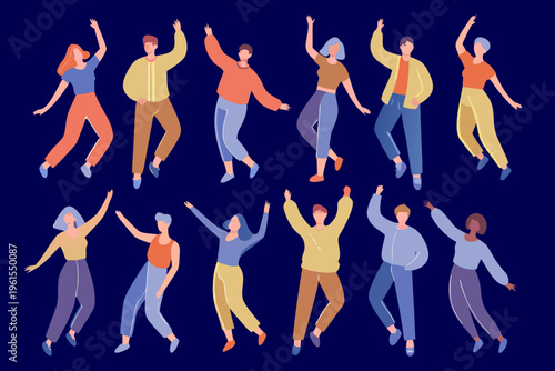 Diverse group of people joyfully dancing and celebrating together