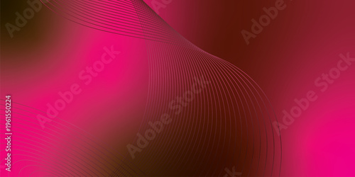 Bright DeepPink and marron glowing ribbons flowing upward from a dark shadowy base across a subtle grainy texture with soft luminous highlights, modern abstract banner design