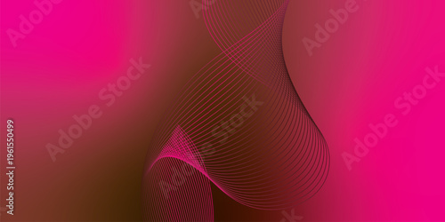 Bright DeepPink and marron glowing ribbons flowing upward from a dark shadowy base across a subtle grainy texture with soft luminous highlights, modern abstract banner design