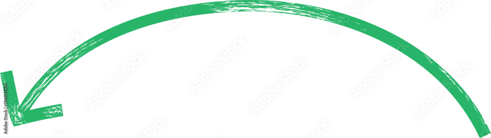 Obraz premium Hand-Drawn Curved Arrow Pointing Left