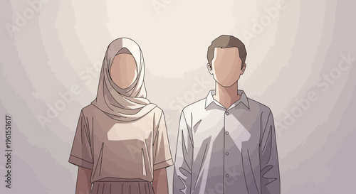 Two adults standing side by side.