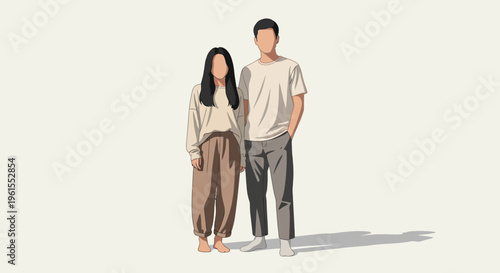 Young adult couple standing together 4.