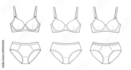 underwear, lingerie, panties, bra, women underwear illustration, lingerie line art, underwear outline drawing, clothing sketch, fashion illustration, apparel design, underwear vector, clipart illustra