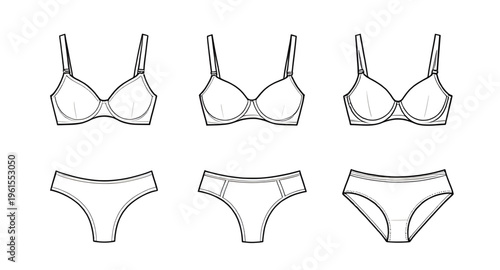 underwear, lingerie, panties, bra, women underwear illustration, lingerie line art, underwear outline drawing, clothing sketch, fashion illustration, apparel design, underwear vector, clipart illustra