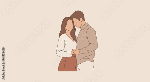 Young couple in love embracing each other.