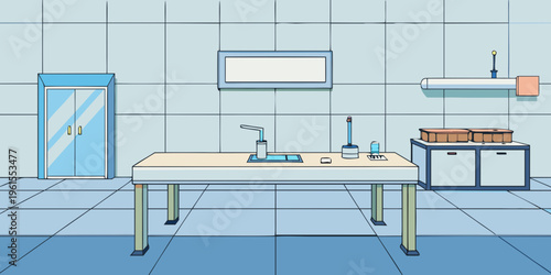 Empty Laboratory Room Interior Vector