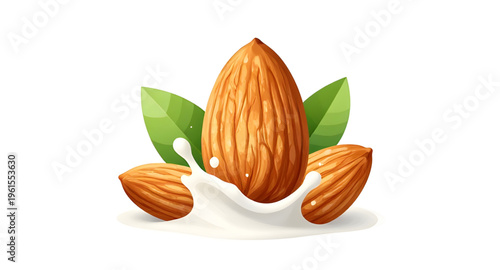 almonds, almond, nut, nuts, almond milk, milk splash, splash, dairy free, vegan milk, healthy food, organic almonds, raw almonds, almond with leaves, green leaves, plant based milk, lactose free milk,