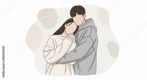 Young couple in loving embrace together 2.