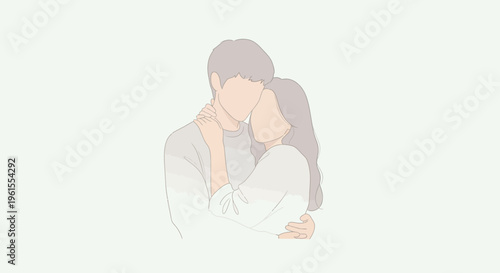 Young couple sharing romantic sweet moment.