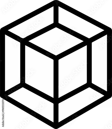 Geometric cube outline - A minimalist representation of a three-dimensional structure.
