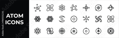 Diverse Collection of Atom-Inspired Icons for Scientific and Modern Design
