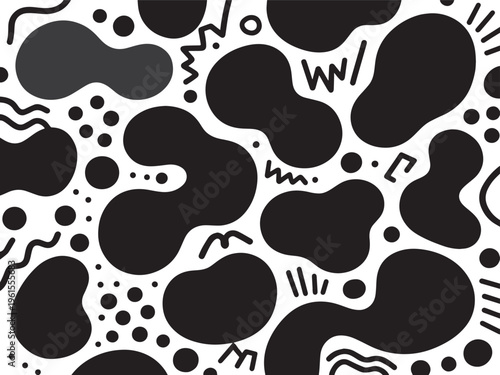Creative Chaos Unleashed – Bold Monochrome Abstract Pattern. Graphic Illustration. High Quality and Editable for All Design.
